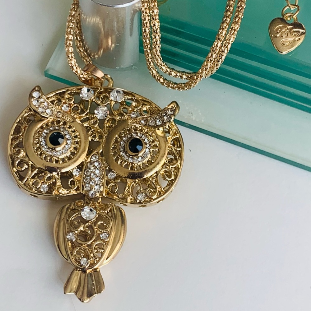 💋 3/$30 💋 Betsey Johnson Style - Owl Golden Necklace
